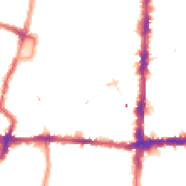 Night-time road noise heatmap for N1 4NL