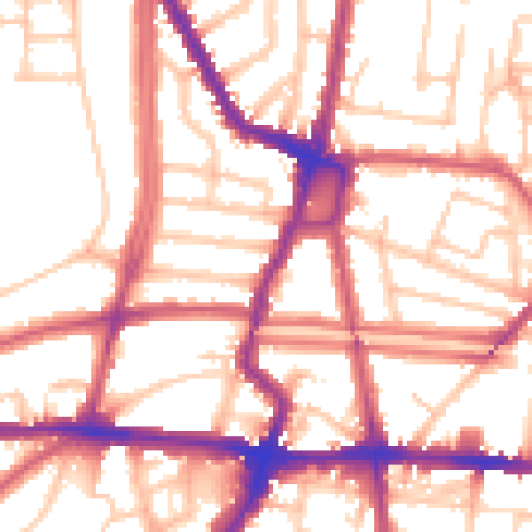 Daytime road noise heatmap for N1 4QY