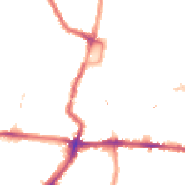 Night-time road noise heatmap for N1 4RB
