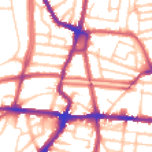 Daytime road noise heatmap for N1 4RH