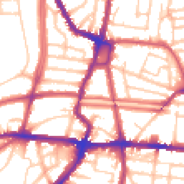 Daytime road noise heatmap for N1 4RJ