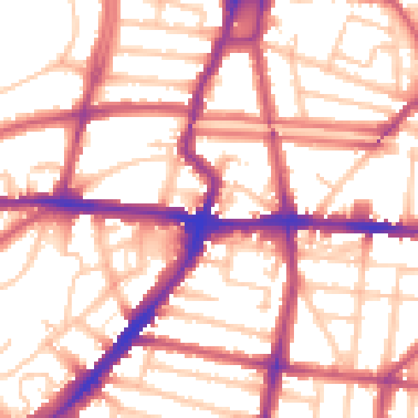 Daytime road noise heatmap for N1 4RX