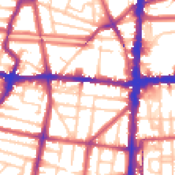 Daytime road noise heatmap for N1 4ST