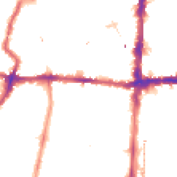 Night-time road noise heatmap for N1 4ST