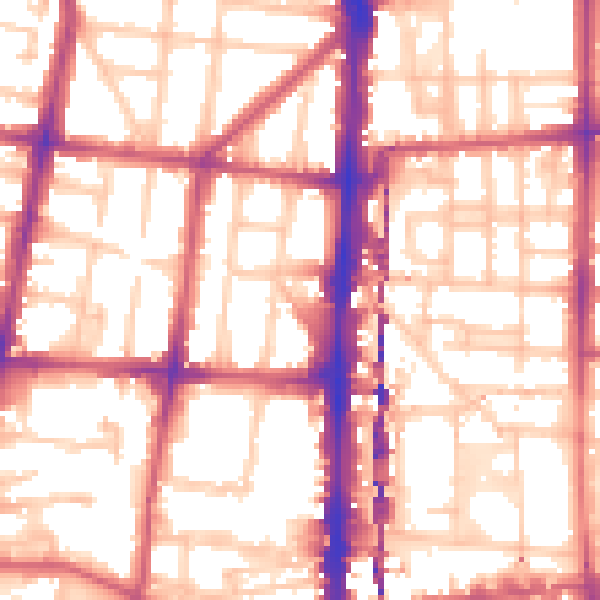 Daytime road noise heatmap for N1 4SZ