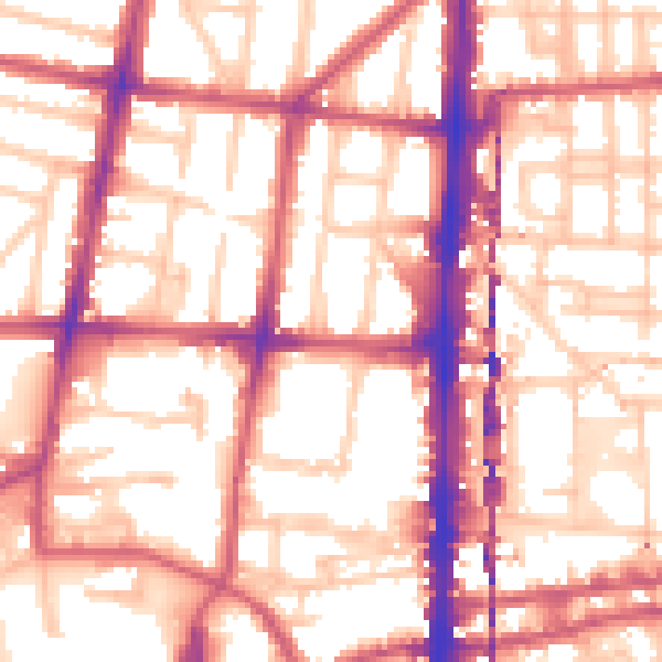 Daytime road noise heatmap for N1 5AN