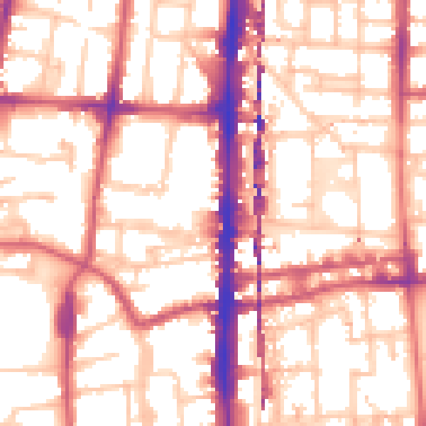 Daytime road noise heatmap for N1 5AQ