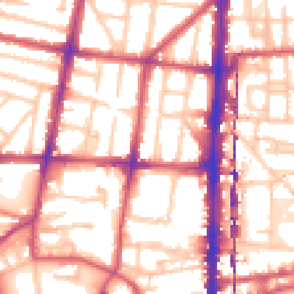 Daytime road noise heatmap for N1 5AW
