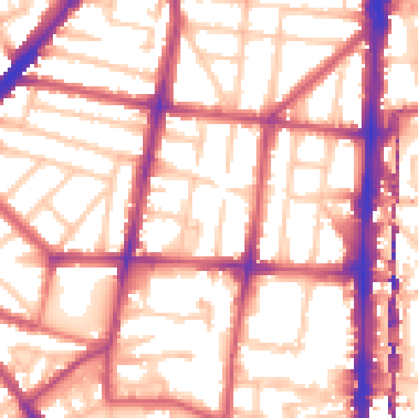 Daytime road noise heatmap for N1 5BD
