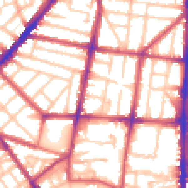 Daytime road noise heatmap for N1 5BP