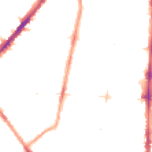 Night-time road noise heatmap for N1 5BP