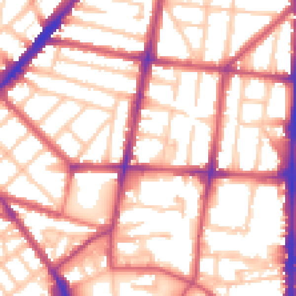 Daytime road noise heatmap for N1 5BS