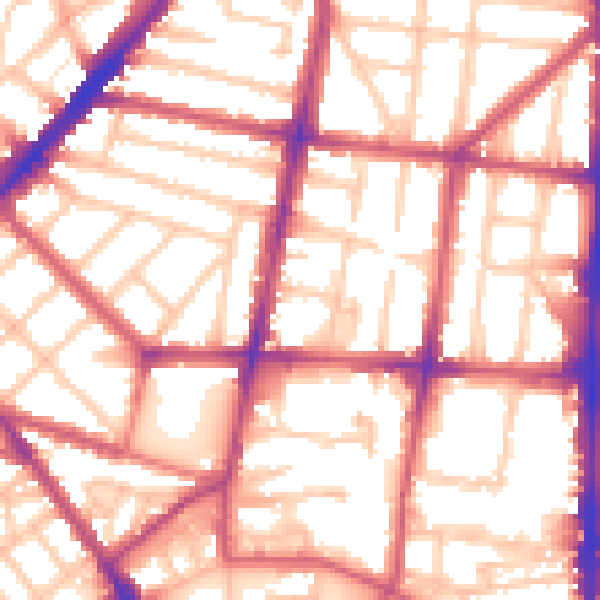 Daytime road noise heatmap for N1 5BT