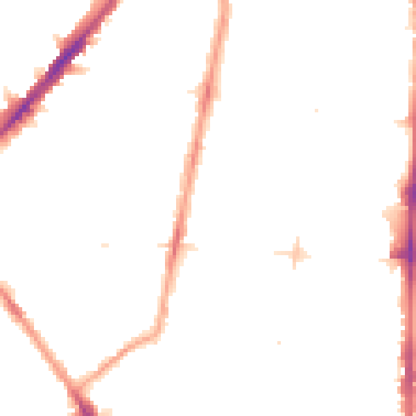 Night-time road noise heatmap for N1 5BT