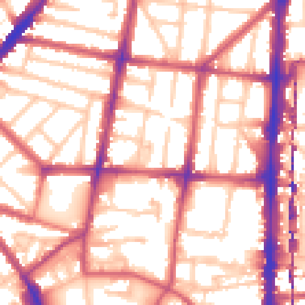 Daytime road noise heatmap for N1 5BW