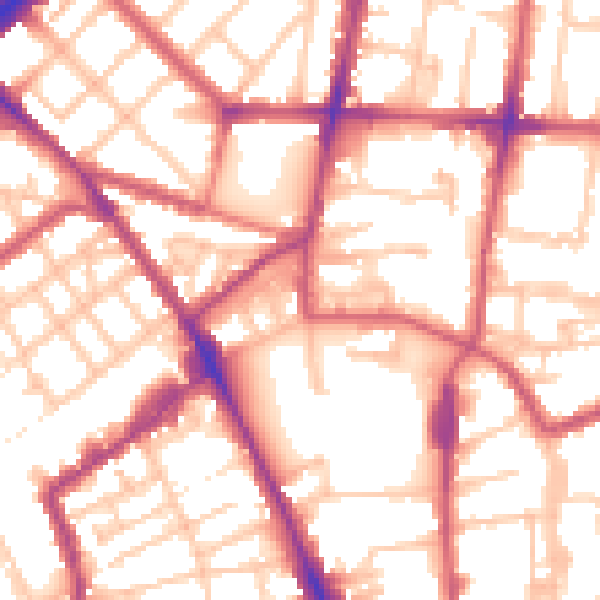 Daytime road noise heatmap for N1 5DG