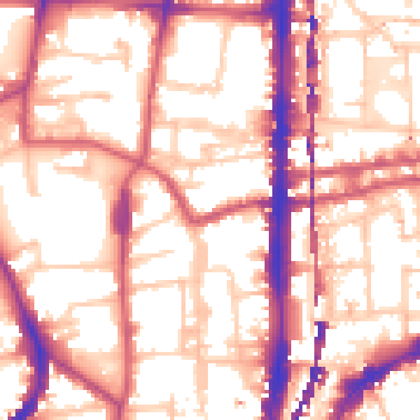 Daytime road noise heatmap for N1 5DZ
