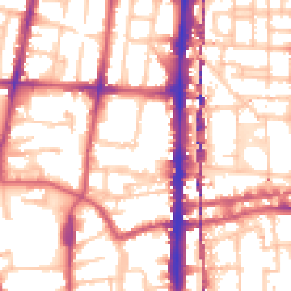 Daytime road noise heatmap for N1 5EW