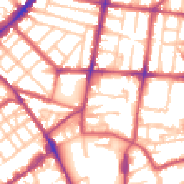 Daytime road noise heatmap for N1 5EY