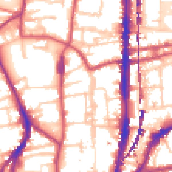 Daytime road noise heatmap for N1 5HX