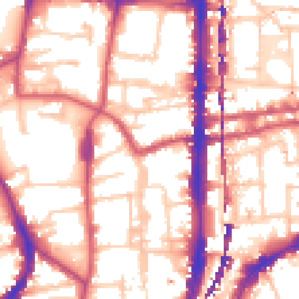 Daytime road noise heatmap for N1 5JR