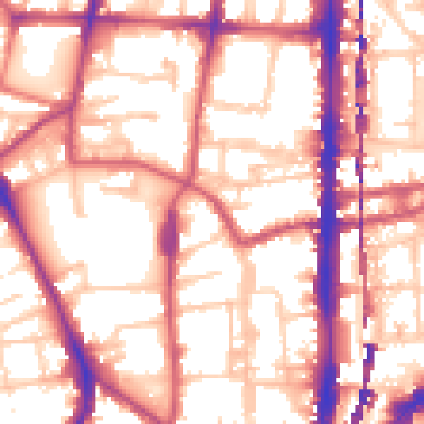 Daytime road noise heatmap for N1 5JX