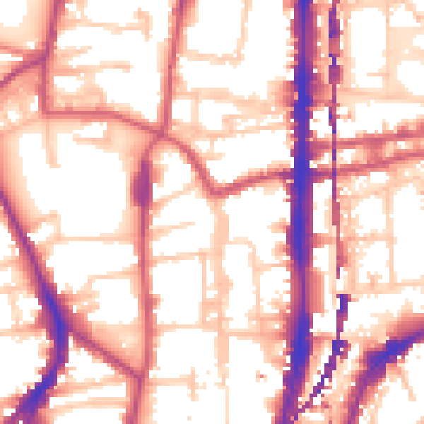 Daytime road noise heatmap for N1 5LG