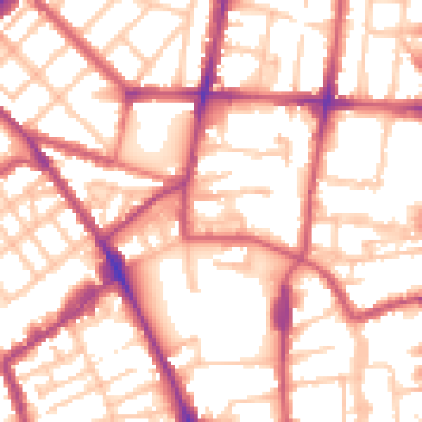 Daytime road noise heatmap for N1 5NA