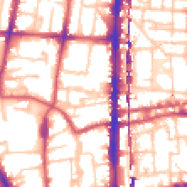 Daytime road noise heatmap for N1 5RA