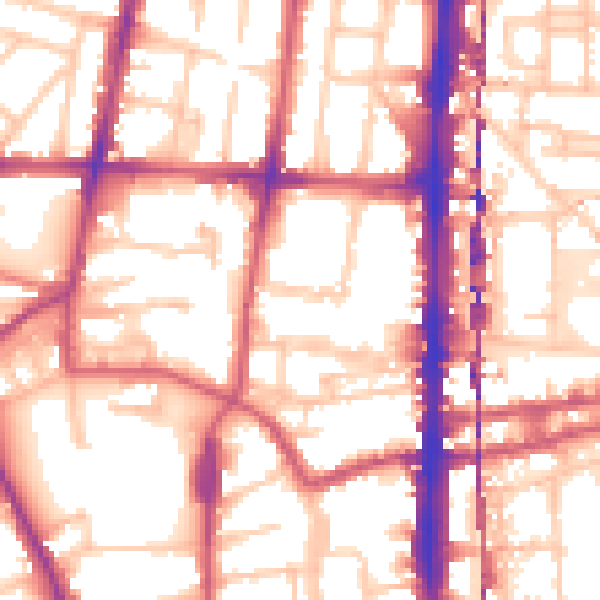 Daytime road noise heatmap for N1 5SB