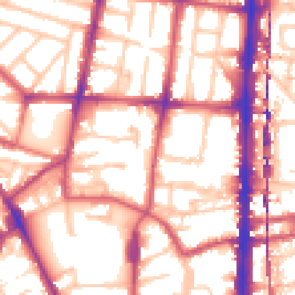 Daytime road noise heatmap for N1 5SE