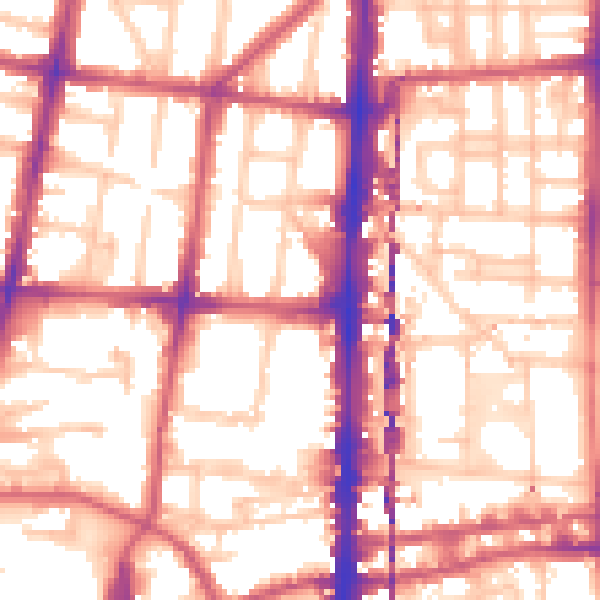 Daytime road noise heatmap for N1 5TU