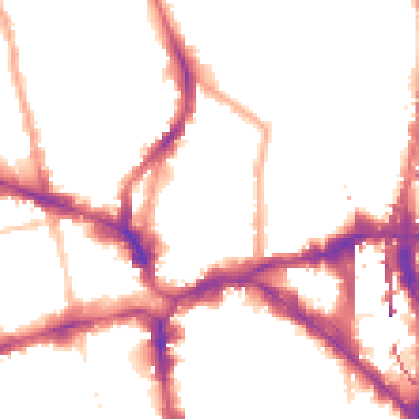 Night-time road noise heatmap for N1 6DL