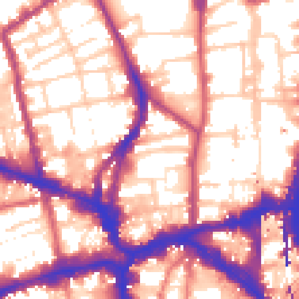 Daytime road noise heatmap for N1 6ED