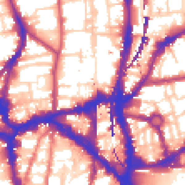 Daytime road noise heatmap for N1 6NL