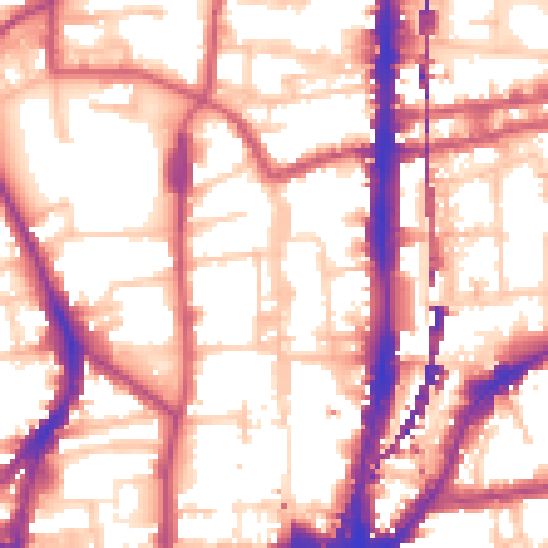 Daytime road noise heatmap for N1 6PH