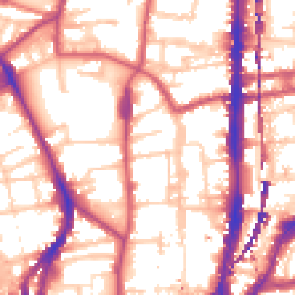 Daytime road noise heatmap for N1 6RD