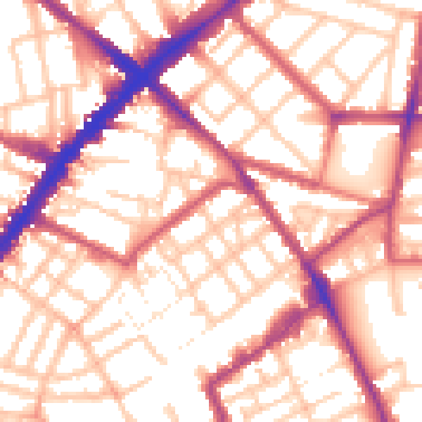 Daytime road noise heatmap for N1 7AD