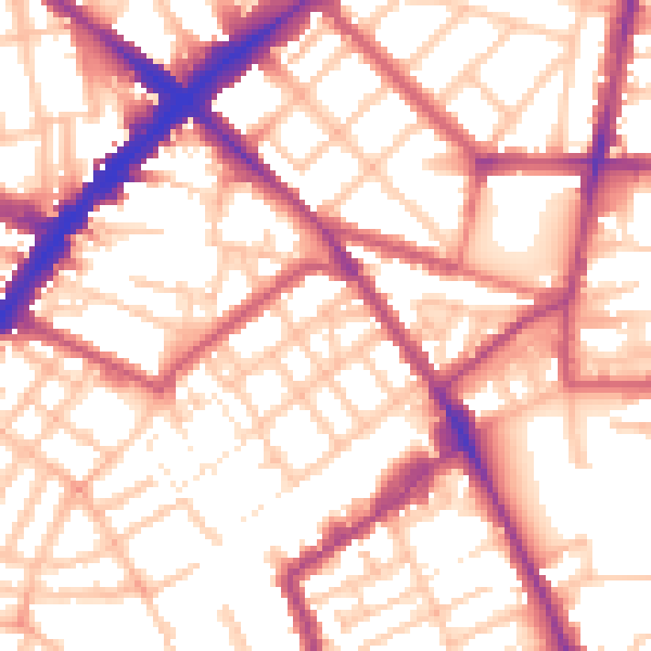 Daytime road noise heatmap for N1 7AH