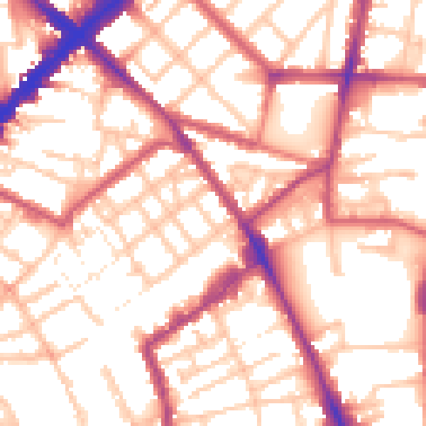 Daytime road noise heatmap for N1 7AR
