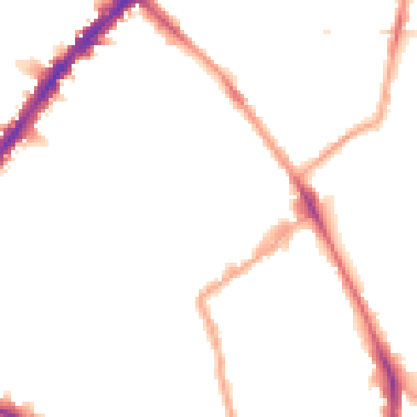 Night-time road noise heatmap for N1 7BB