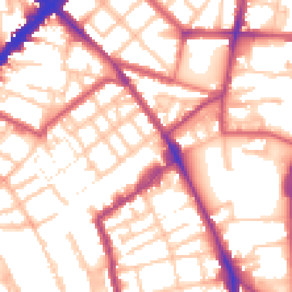 Daytime road noise heatmap for N1 7BE