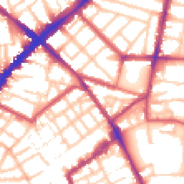 Daytime road noise heatmap for N1 7BJ