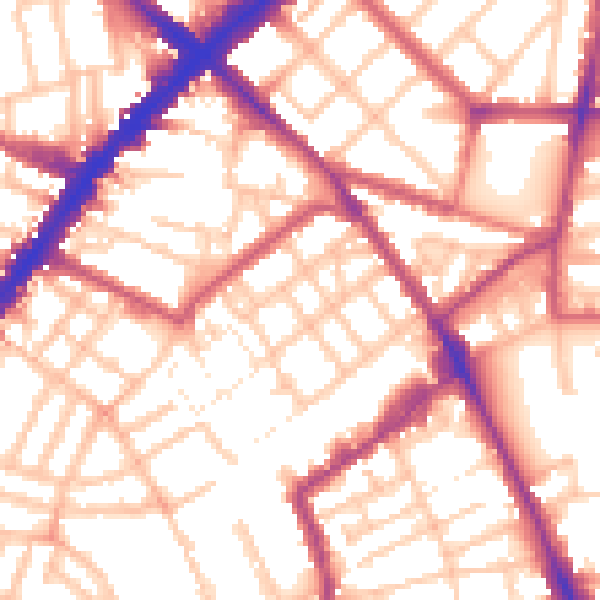Daytime road noise heatmap for N1 7DL