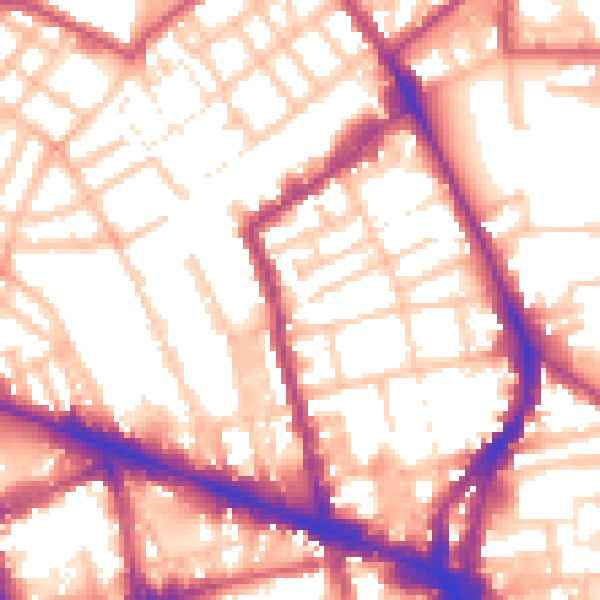 Daytime road noise heatmap for N1 7HR