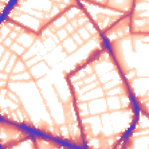 Daytime road noise heatmap for N1 7HZ