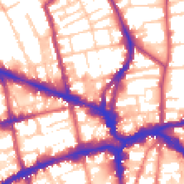 Daytime road noise heatmap for N1 7NP