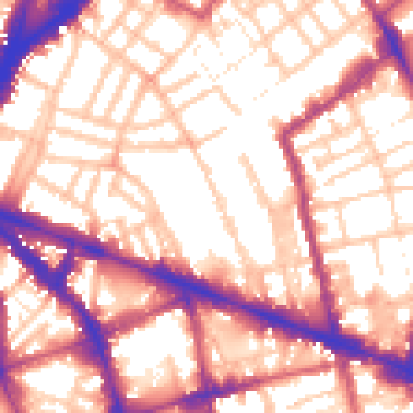 Daytime road noise heatmap for N1 7RJ