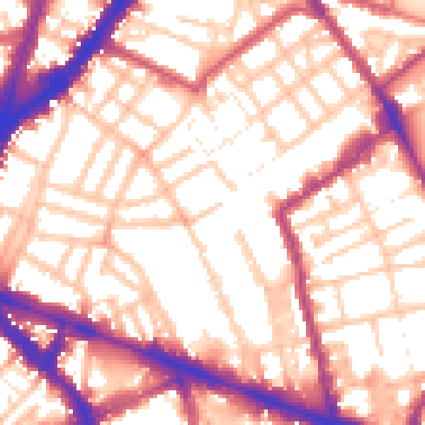 Daytime road noise heatmap for N1 7RU