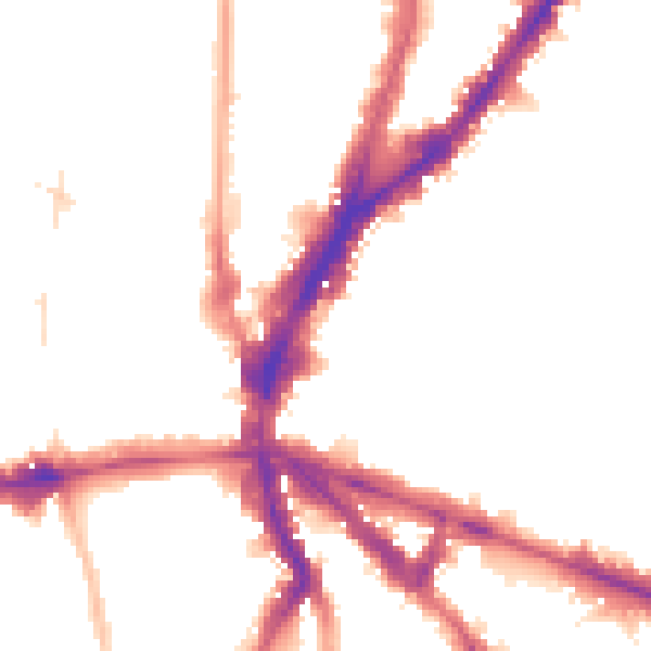 Night-time road noise heatmap for N1 8BP